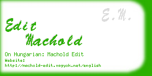 edit machold business card